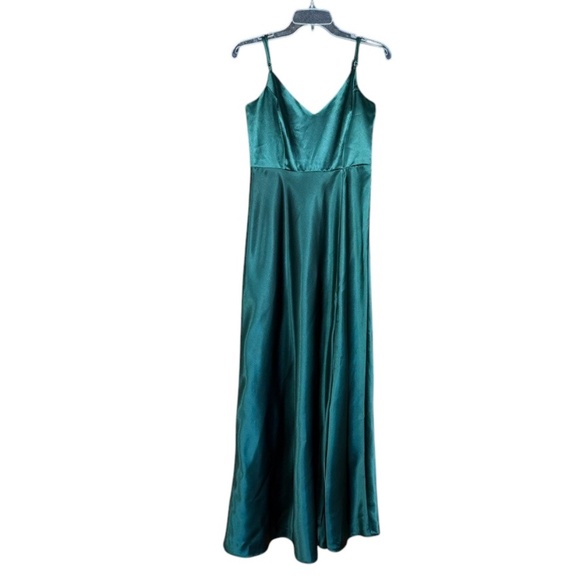 Birdy Grey Jay  Emerald Green Spaghetti Strap V-Neck Halter Top Maxi Dress S - Picture 7 of 15